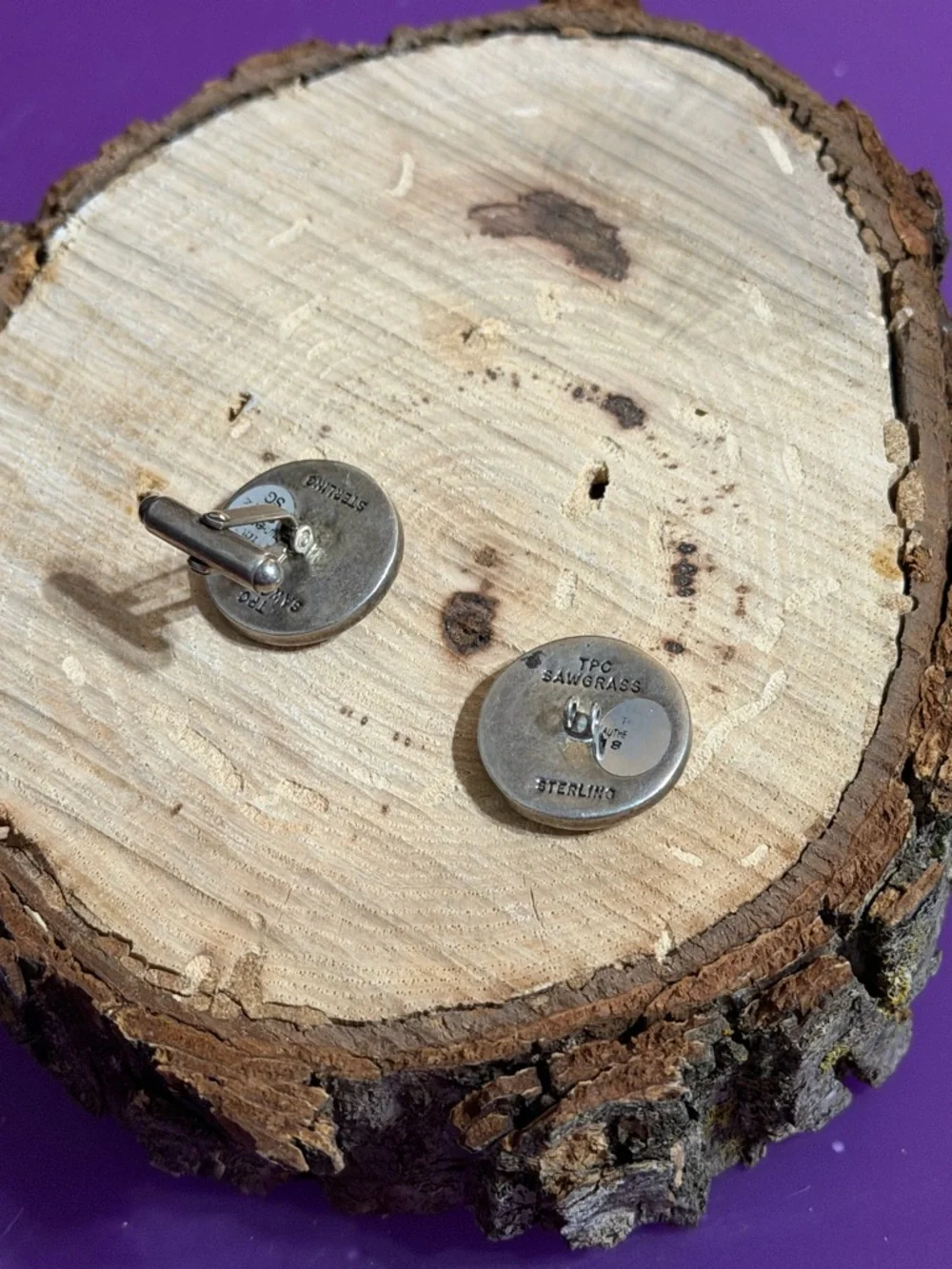AS IS Golf Ball Cufflinks TPC Sawgrass Sterling Titleist